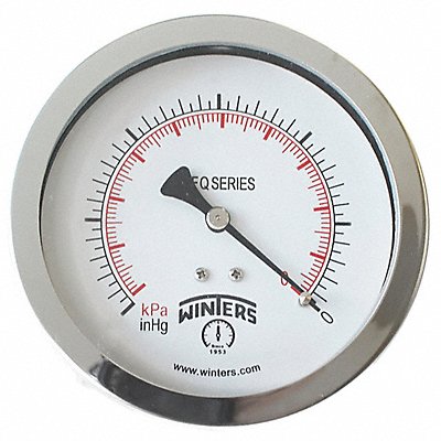 Pressure Gauge 4 Dial Size Silver