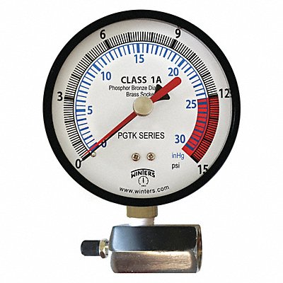 K4558 Pressure Gauge 4 Dial Size Black