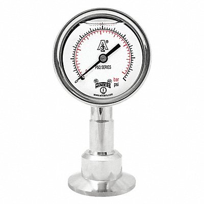 Pressure Gauge 2-1/2 Dial Size Silver