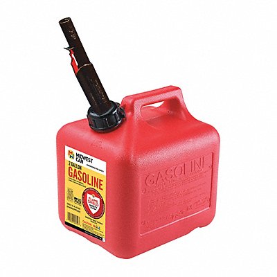 Gas Can 2 gal Self Red HDPE 9-3/4 H