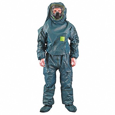 Hooded Chem Resistant Coveralls 3XL Grn