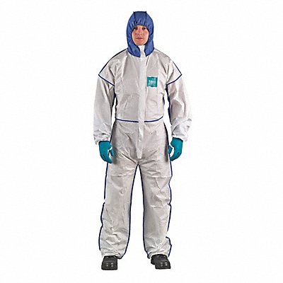 Hooded Coveralls M White/Blue PK25