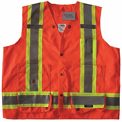 Safety Vest Orange/Red XL Snap