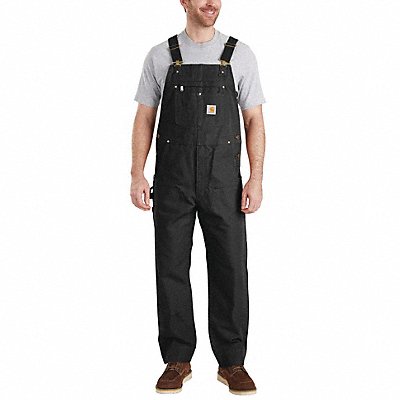 J7523 Bib Overalls 30 Waist Sz 32 Inseam Blk