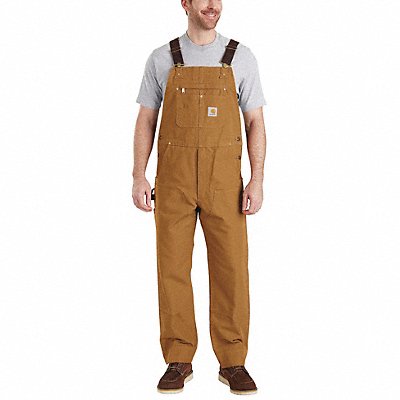 J7523 Bib Overalls 34 Waist Sz 28 Inseam Brn