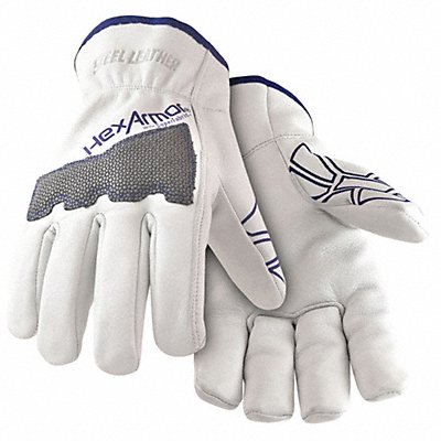 D2071 Leather Gloves White/Gray 3XL