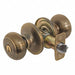 Knob Lockset Rusk Style Antique Brass