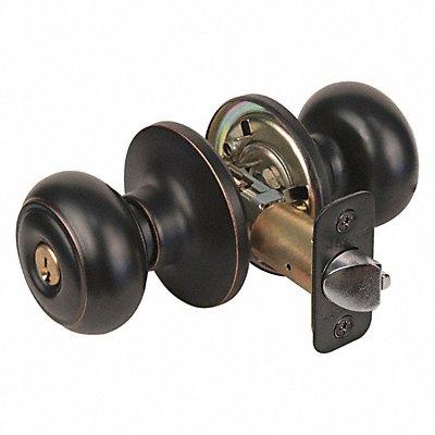 Knob Lockset Rusk Style Aged Bronze