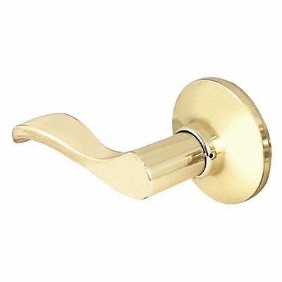 Lever Lockset Polished Brass Wave Style