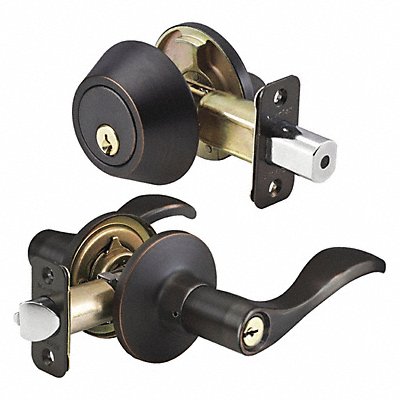 Lever Lockset Aged Bronze Wave Style