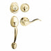 Lever Lockset Bright Brass Wave Style