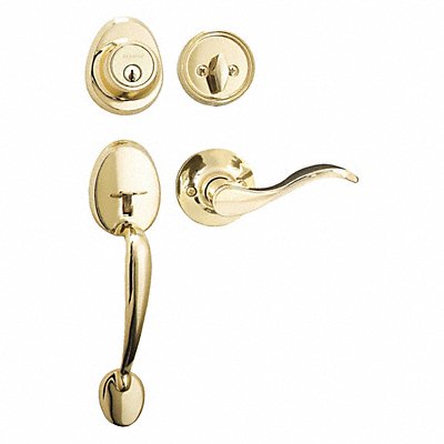 Lever Lockset Bright Brass Wave Style