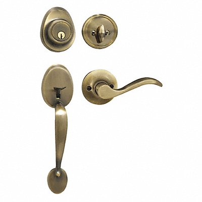 Lever Lockset Antique Brass Wave Style