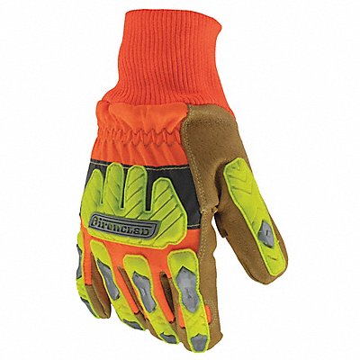 Leather Gloves Orange/Tan 2XL PR