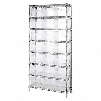 Bin Shlvng 36inx74inx18in Clear