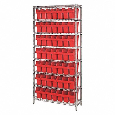 Bin Shlvng 36inx74inx18in Red