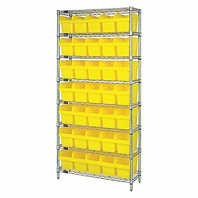 Bin Shlvng 36inx74inx12in Yellow