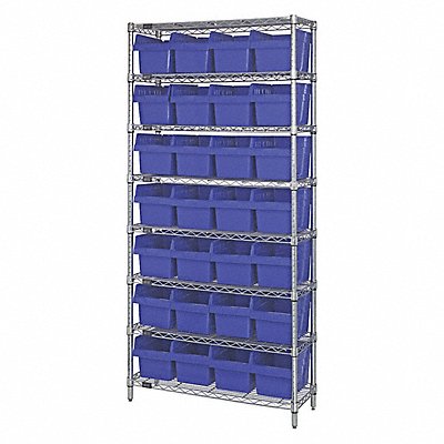 Bin Shlvng 36inx74inx18in Blue