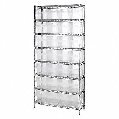 Bin Shlvng 36inx74inx18in Clear