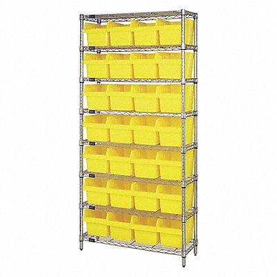 Bin Shlvng 36inx74inx12in Yellow