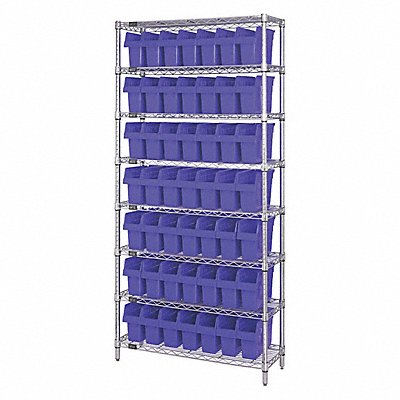 Bin Shlvng 36inx74inx18in Blue