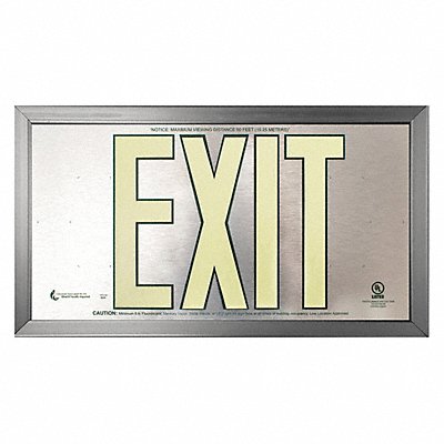 Exit Sign w Frame Wall Mount Aluminum