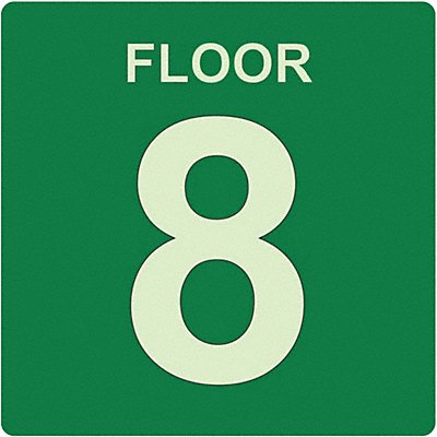Photolum Floor Sign 8 in x 8 in Plastic