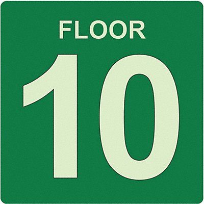 Photolum Floor Sign 8 in x 8 in Plastic