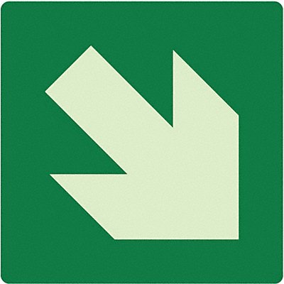 Photoluminescent Safety Sign 8x8in Plstc