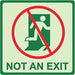 Photoluminescent Safety Sign 8x8in Plstc