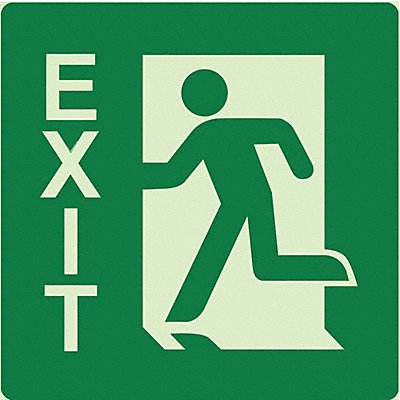 Photolumsct Exit Left Sign 8x8in Plastic