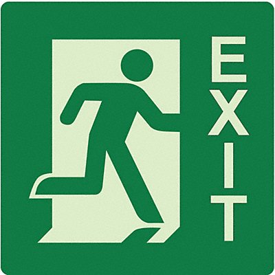 Photolumsct Exit Right Sign 8x8in Plstic