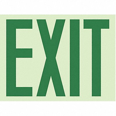Photoluminescnt Safety Sign 9x12in Plstc