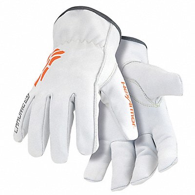 J7655 Leather Gloves Light Gray Orange M PR