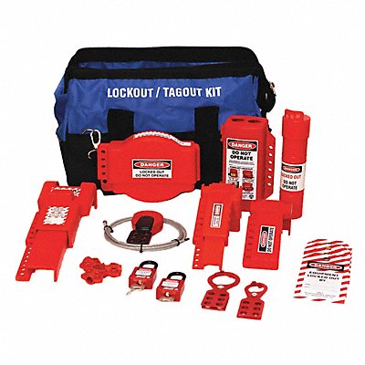 Portable Lockout Kit Filled Red/Blue/Blk