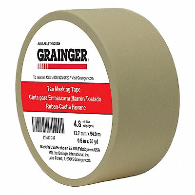 Masking Tape 1/2 W 60 yd L Tan