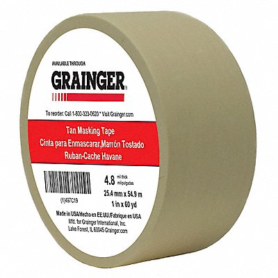 Masking Tape 1 W 60 yd L Tan