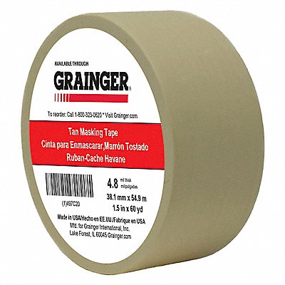 Masking Tape 1 1/2 W 60 yd L Tan