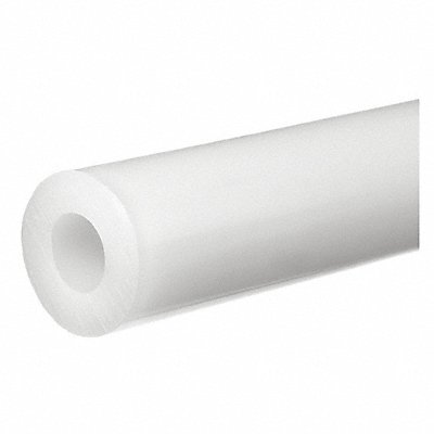 K7387 PlstcTube PTFE 2ft 1/2 IDia 3/4 ODia Wht