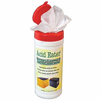 Battery Acid Wipes Canister 10 oz PK12