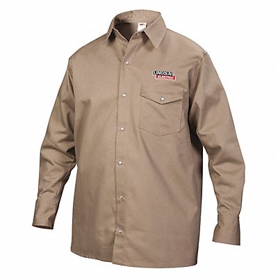 Flame-Resistant Collared Shirt Khaki M