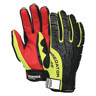 Gloves L Hi Vis Yellow/Black/Red PR