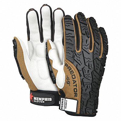 Mechanics Gloves L White/Black/Brown PR