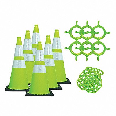 Traffic Cone Kit Green 28 in.