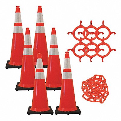 Traffic Cone Kit Orange Gloss 36 in.