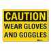 Eye  Hand Caution Rflct Lbl 10inx14in