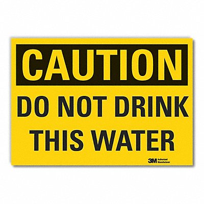 Potable Water Caution Rflct Lbl 10x14in