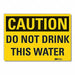 Potable Water Caution Rflct Lbl 10x14in