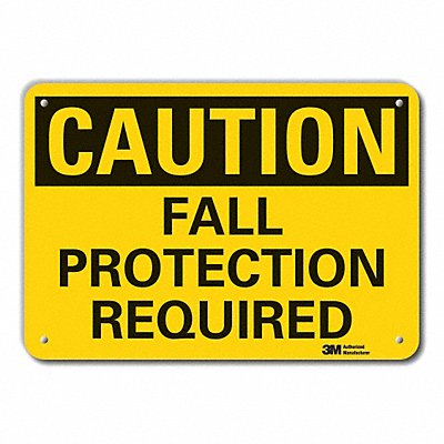 Rflctv Fall Caution Sign 10inx14in Alum