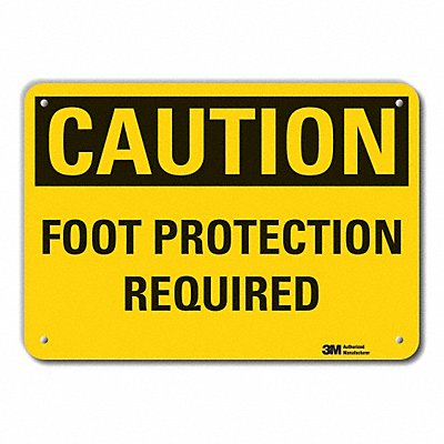 Rflct Foot Caution Sign 7x10in Alum